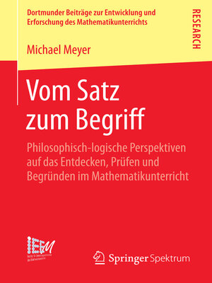 cover image of Vom Satz zum Begriff